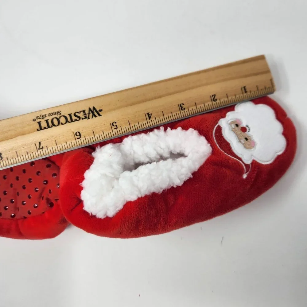 Carters Baby Santa Slippers Red With White Faux Fur Size 4-5T Anti-Slip Sole NWT
